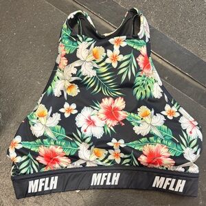 The Chestee x Move Fast Lift Heavy Colab Floral Sports Bra with Tropical Print